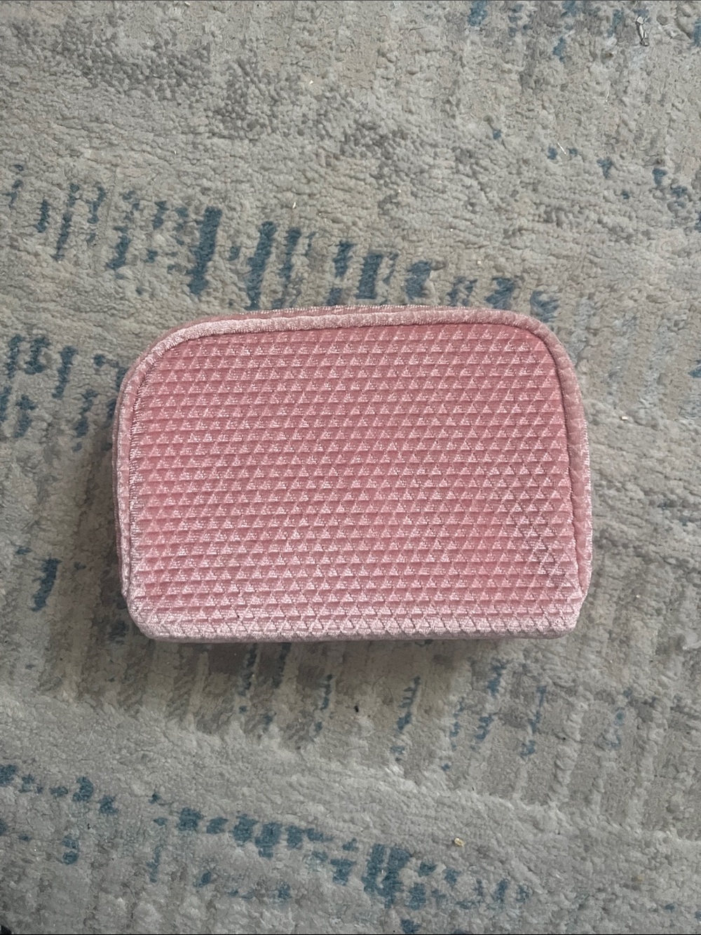 Estee Lauder Pink Velvet Textured Zip Pouch